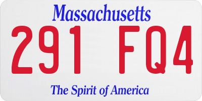 MA license plate 291FQ4