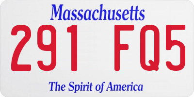 MA license plate 291FQ5
