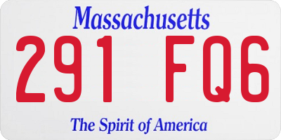 MA license plate 291FQ6