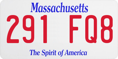 MA license plate 291FQ8