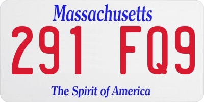 MA license plate 291FQ9