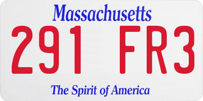 MA license plate 291FR3