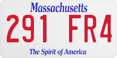 MA license plate 291FR4