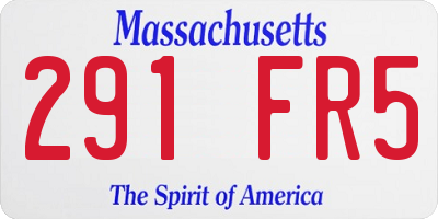 MA license plate 291FR5