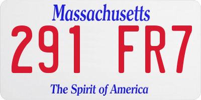 MA license plate 291FR7