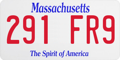 MA license plate 291FR9