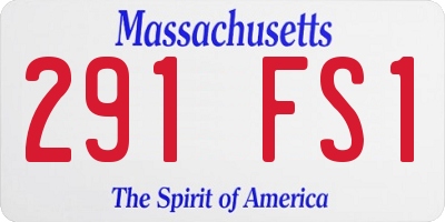 MA license plate 291FS1