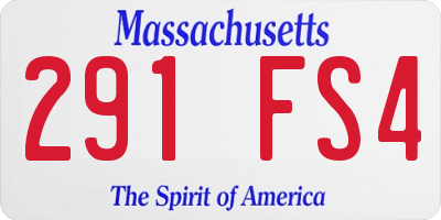 MA license plate 291FS4