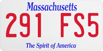 MA license plate 291FS5
