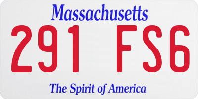 MA license plate 291FS6