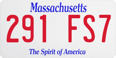 MA license plate 291FS7