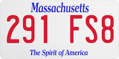 MA license plate 291FS8