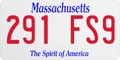 MA license plate 291FS9
