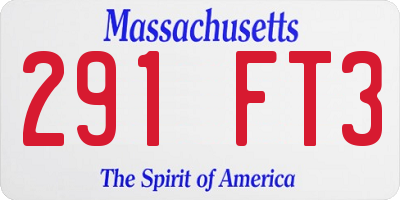 MA license plate 291FT3