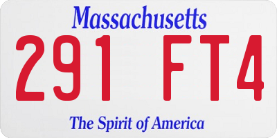 MA license plate 291FT4