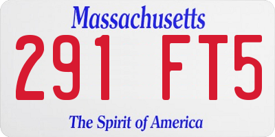 MA license plate 291FT5