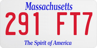 MA license plate 291FT7