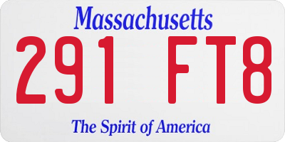 MA license plate 291FT8