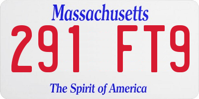 MA license plate 291FT9