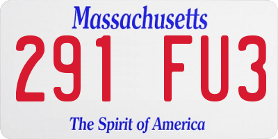 MA license plate 291FU3