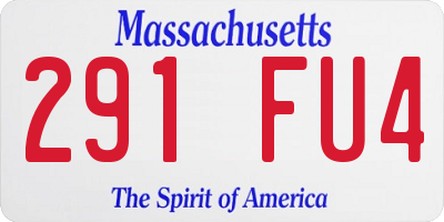 MA license plate 291FU4