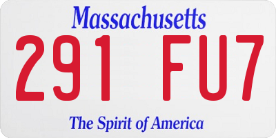 MA license plate 291FU7