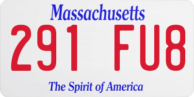 MA license plate 291FU8