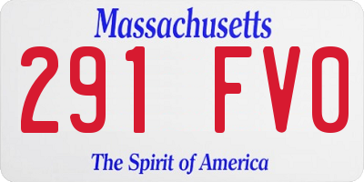 MA license plate 291FV0