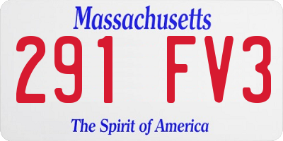 MA license plate 291FV3