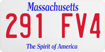 MA license plate 291FV4