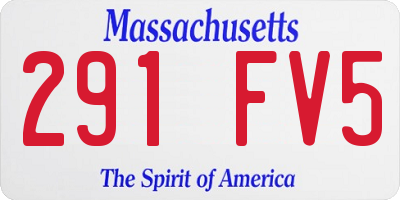 MA license plate 291FV5