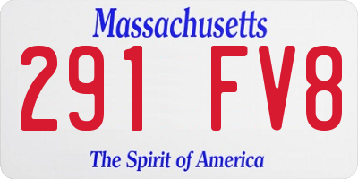 MA license plate 291FV8