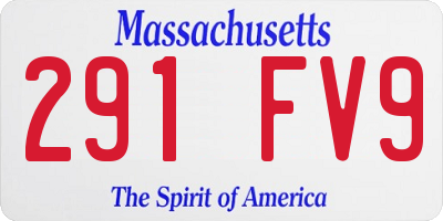 MA license plate 291FV9
