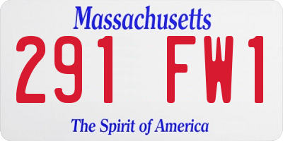 MA license plate 291FW1