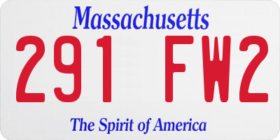 MA license plate 291FW2