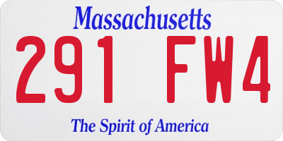 MA license plate 291FW4