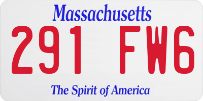 MA license plate 291FW6