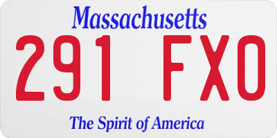 MA license plate 291FX0