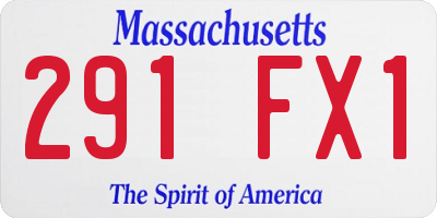 MA license plate 291FX1