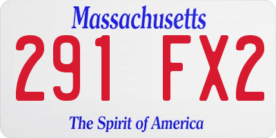 MA license plate 291FX2