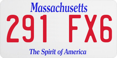 MA license plate 291FX6