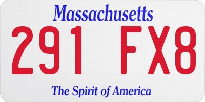 MA license plate 291FX8
