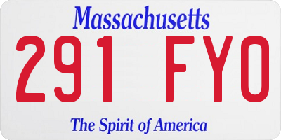 MA license plate 291FY0