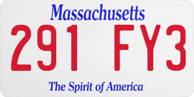 MA license plate 291FY3