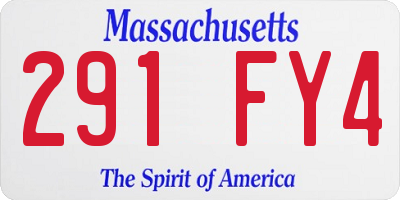 MA license plate 291FY4