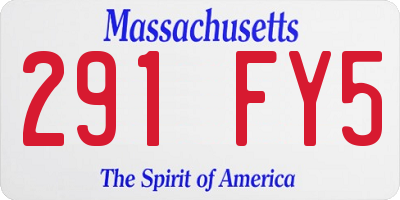 MA license plate 291FY5