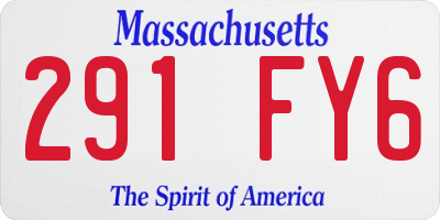 MA license plate 291FY6