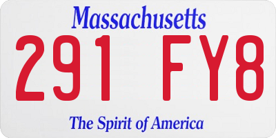 MA license plate 291FY8