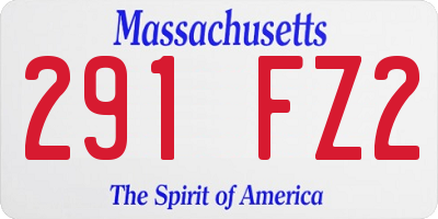 MA license plate 291FZ2