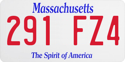MA license plate 291FZ4